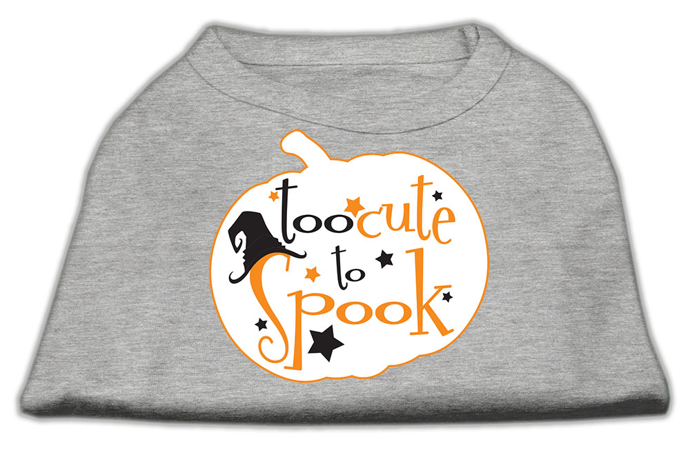 Too Cute to Spook Screen Print Dog Shirt Grey Sm